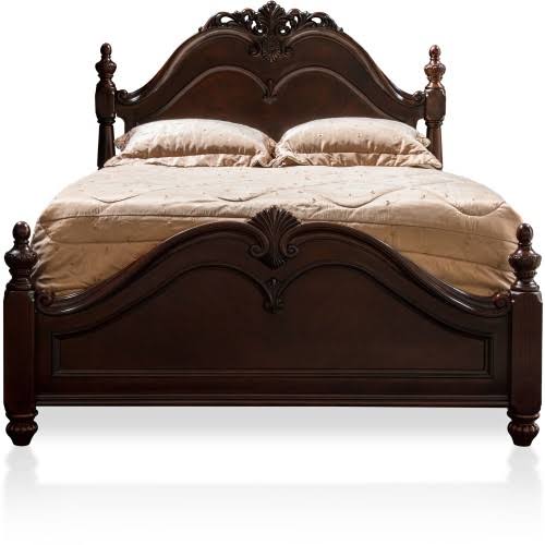 Queen Cherry Traditional Bed Y270862
