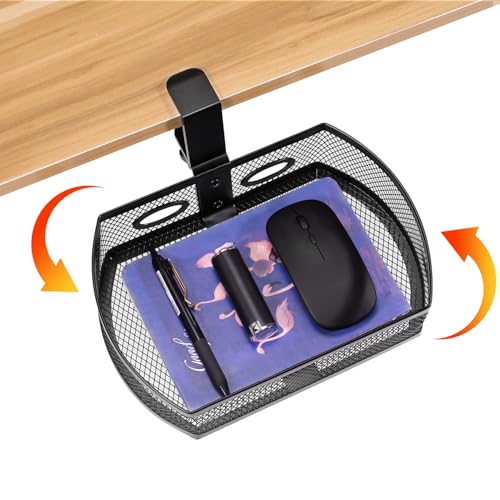 Square-Black Alloy Steel Under Desk Drawer Organizer F2572