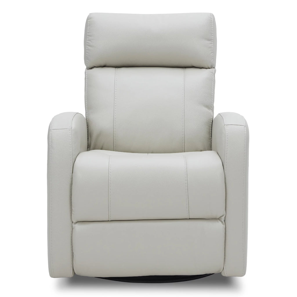 White Leather Power Swivel Glider Recliner X525731