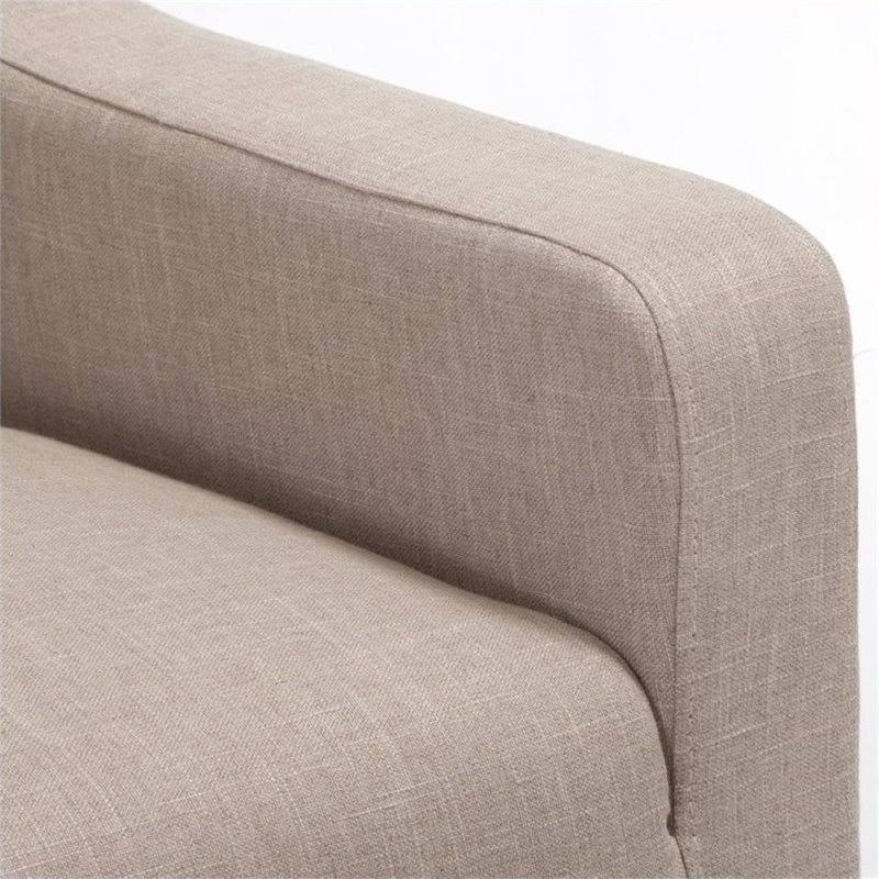 Beige Accent Chair with Ottoman B457