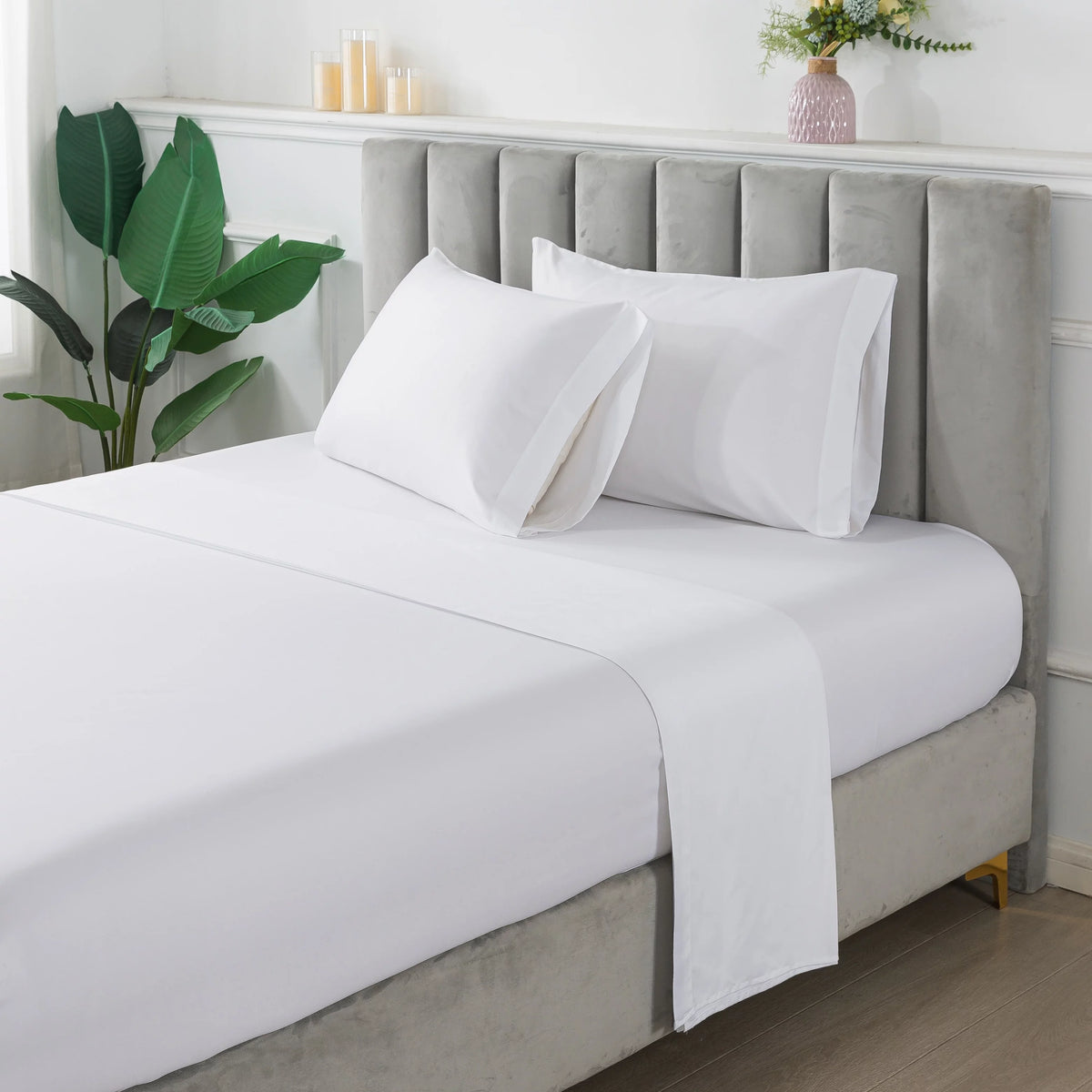 Blue Check Reversible 7-Piece Queen Comforter Set with Sheets F4402