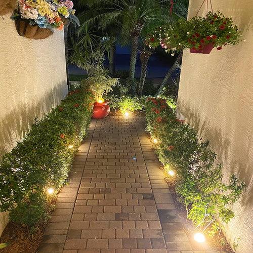 12-Pack LED Landscape Path Light, 4.5W, 2700K Soft White, Cast-Aluminum, Brass J21325