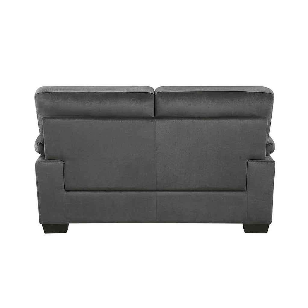 Dark Gray Textured Fabric 2-Piece Upholstered Sofa Set G198439