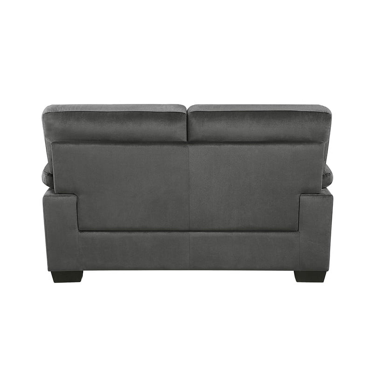 Dark Gray Textured Fabric 2-Piece Upholstered Sofa Set G198439