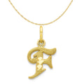 10K Yellow Gold Initial F Pendant Charm with Rope Chain Necklace 20'' B444185