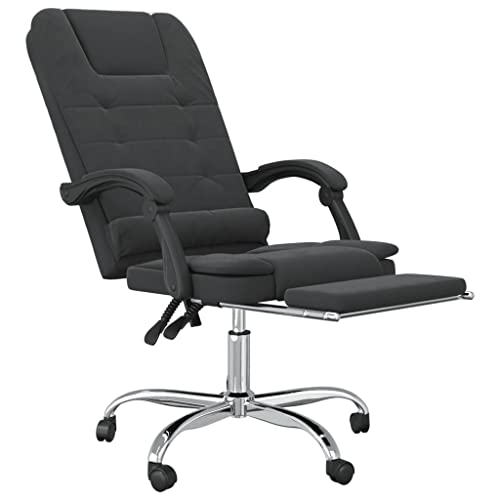 Black Velvet Massage Reclining Office Chair R1703