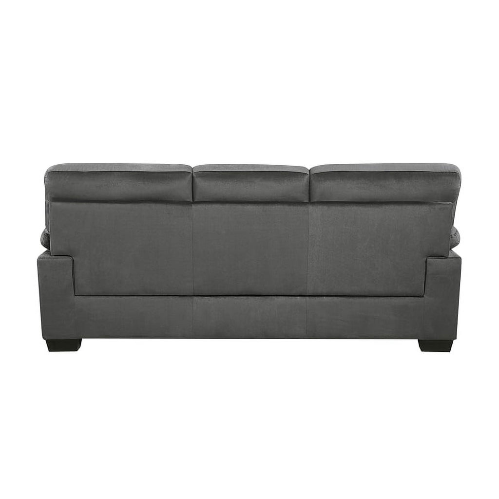 Dark Gray Textured Fabric 2-Piece Upholstered Sofa Set G198439