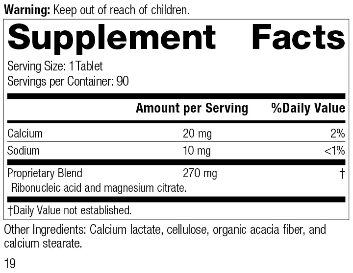 Ribonucleic Acid (RNA) 90 Tablets Q617124