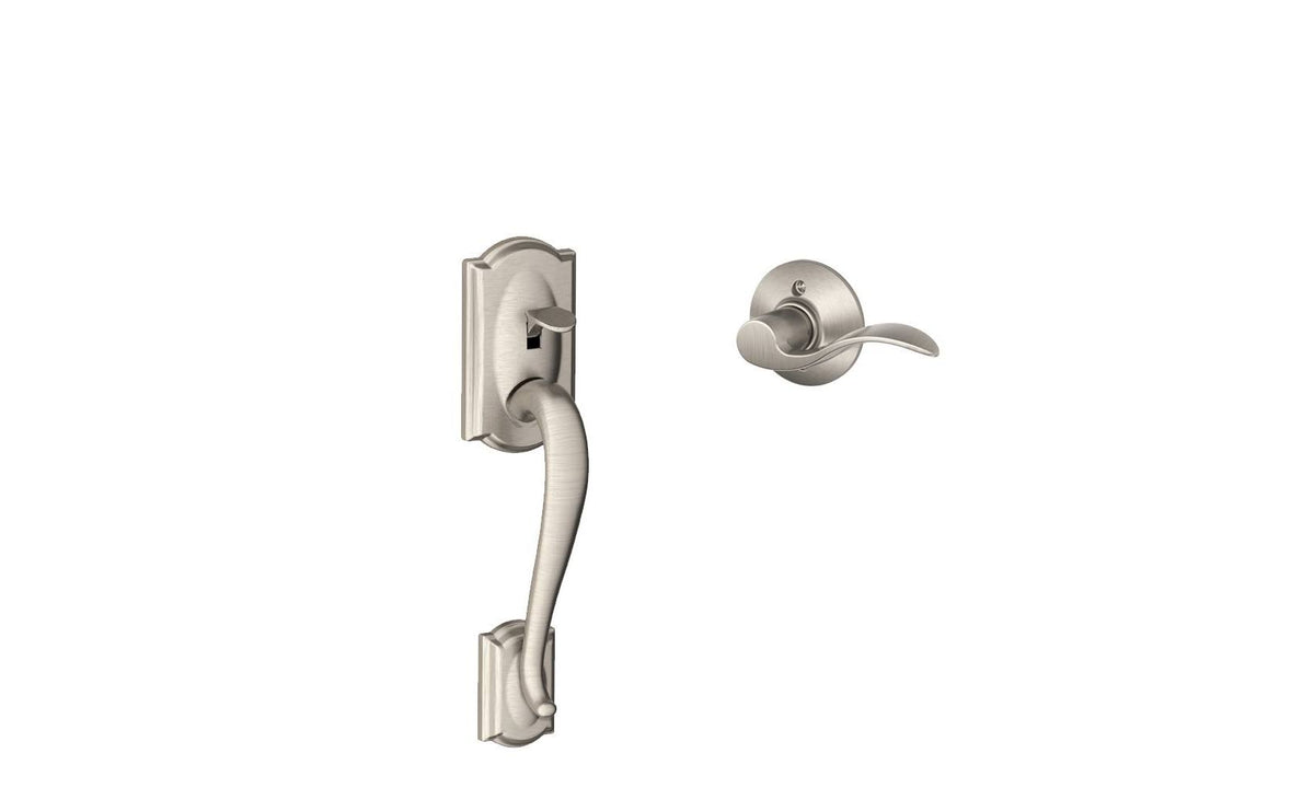 Satin Nickel Front Entry Handle Left-Handed Interior Lever S472074