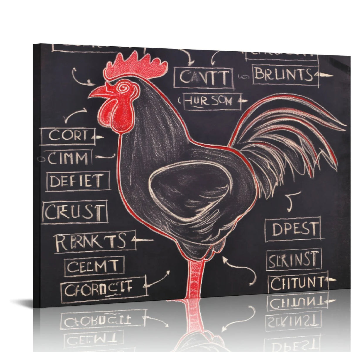 Chicken Cuts Butcher Guide Wall Art Print Vintage Chalkboard Style A4591