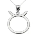 10K White Gold Taurus Zodiac Pendant Necklace F99290