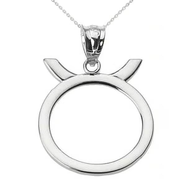 10K White Gold Taurus Zodiac Pendant Necklace F99290