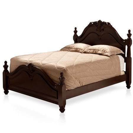 Queen Cherry Traditional Bed Y270862