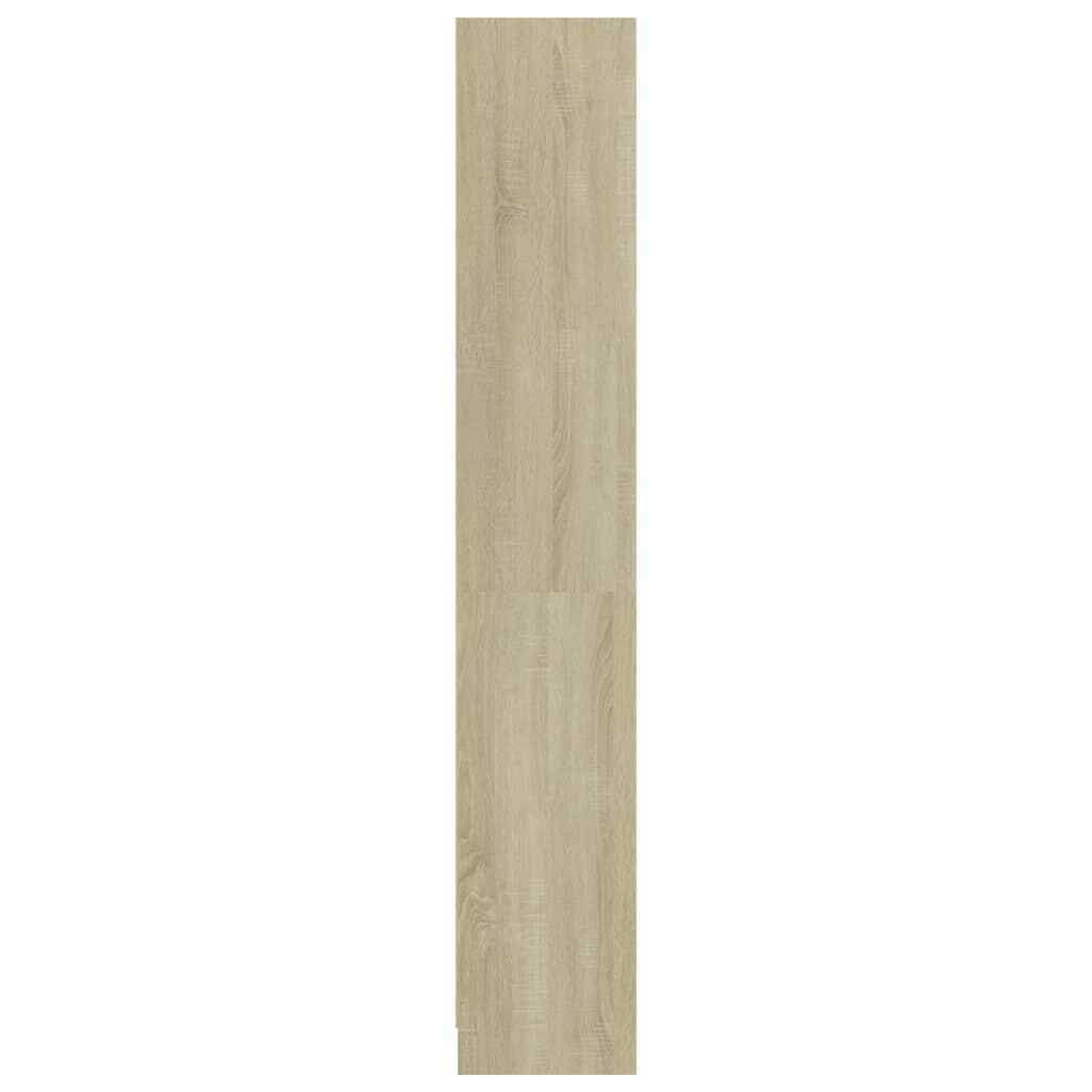 White and Sonoma Oak 4-Tier Book Cabinet D145