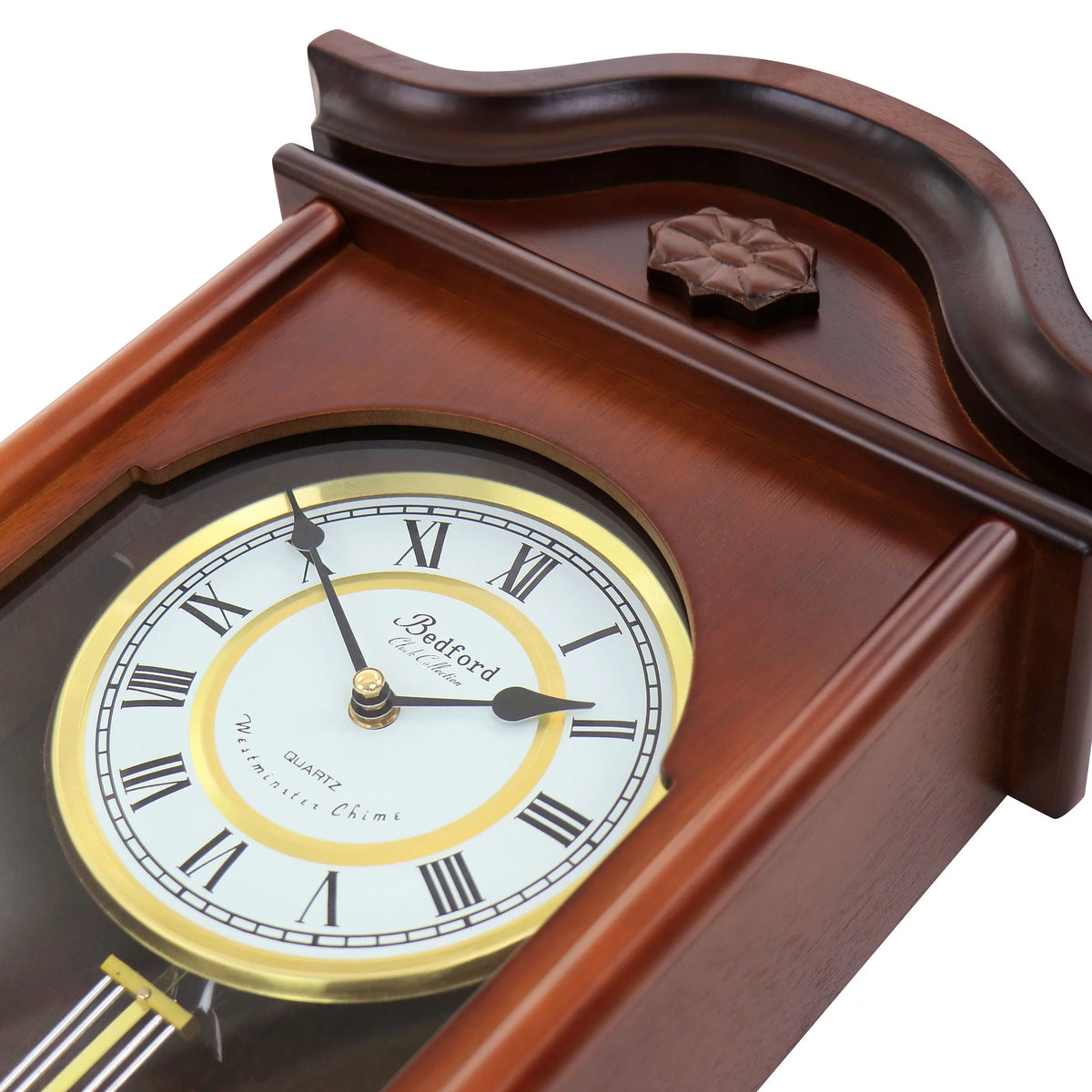 Mahogany Brown Chiming Pendulum Wall Clock Z781742