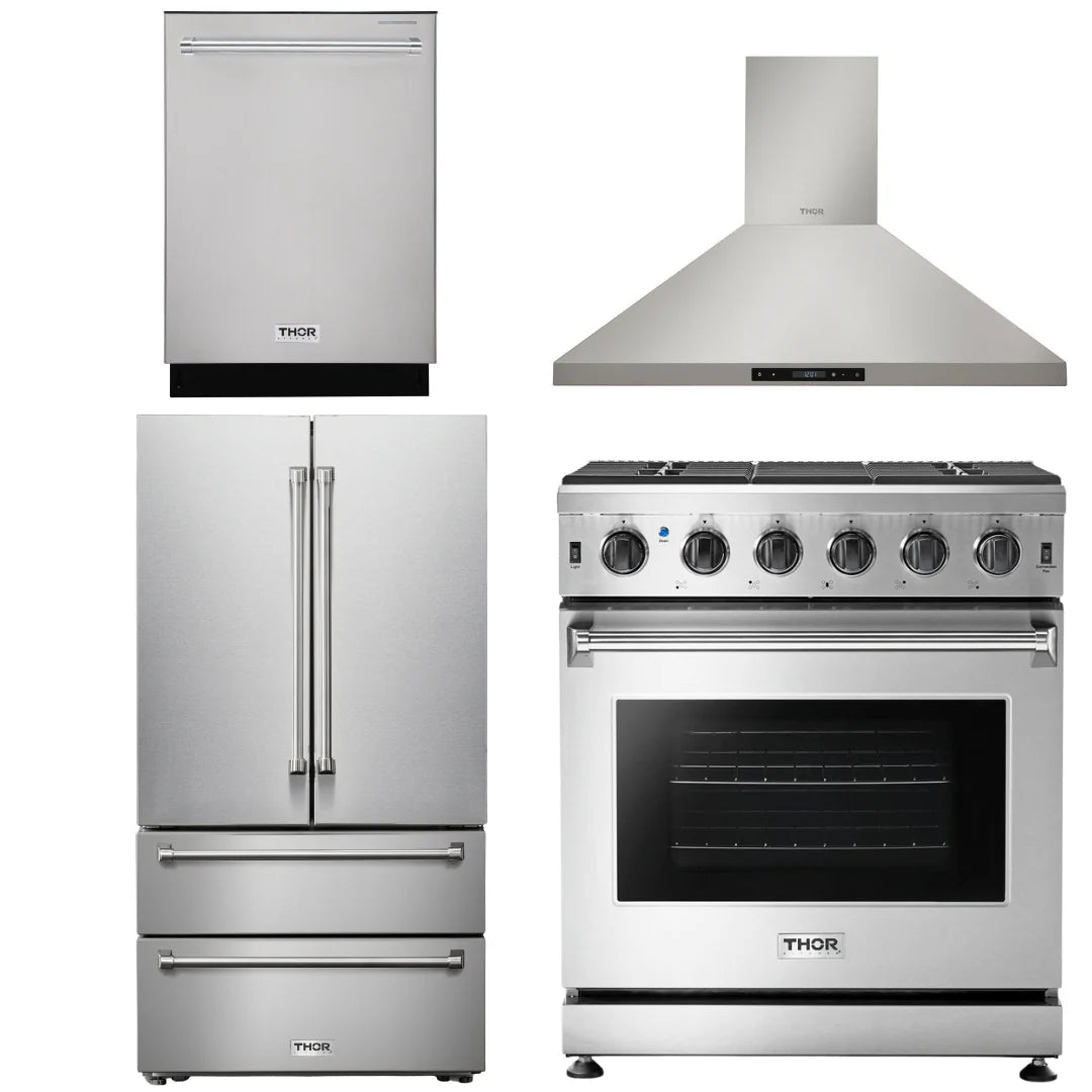 30 Propane Gas Range, Range Hood, Dishwasher and Refrigerator Y541