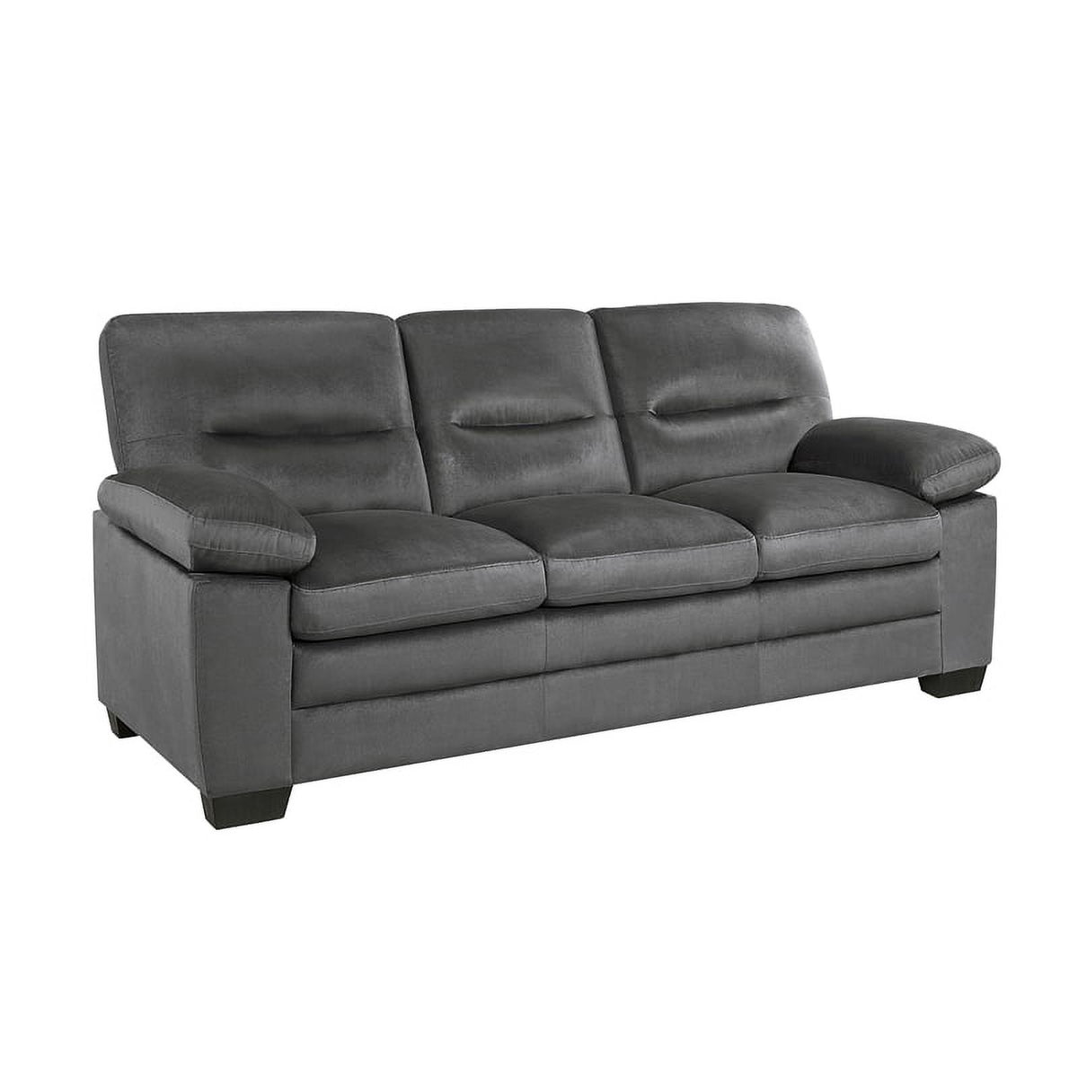 Dark Gray Textured Fabric 2-Piece Upholstered Sofa Set G198439