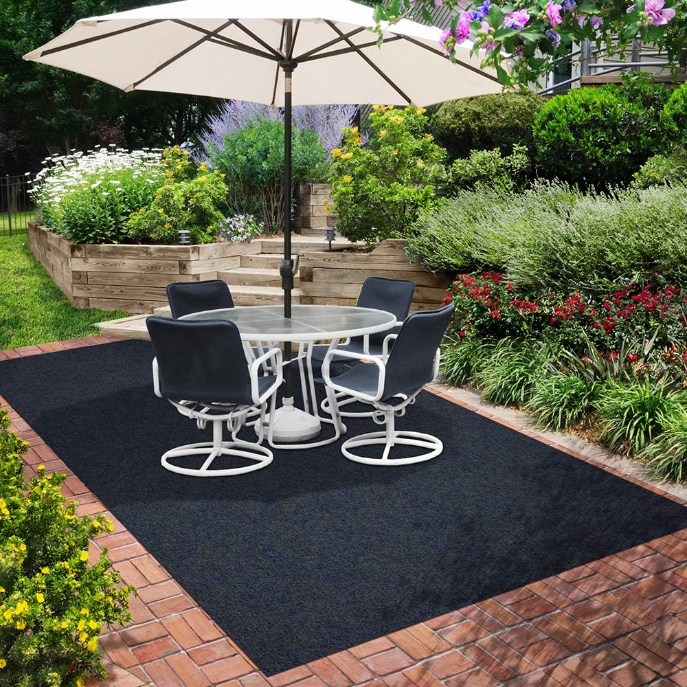 Indoor Outdoor Carpet with Rubber Marine Backing Nautical Blue 6 Feet x 50 Feet M98386