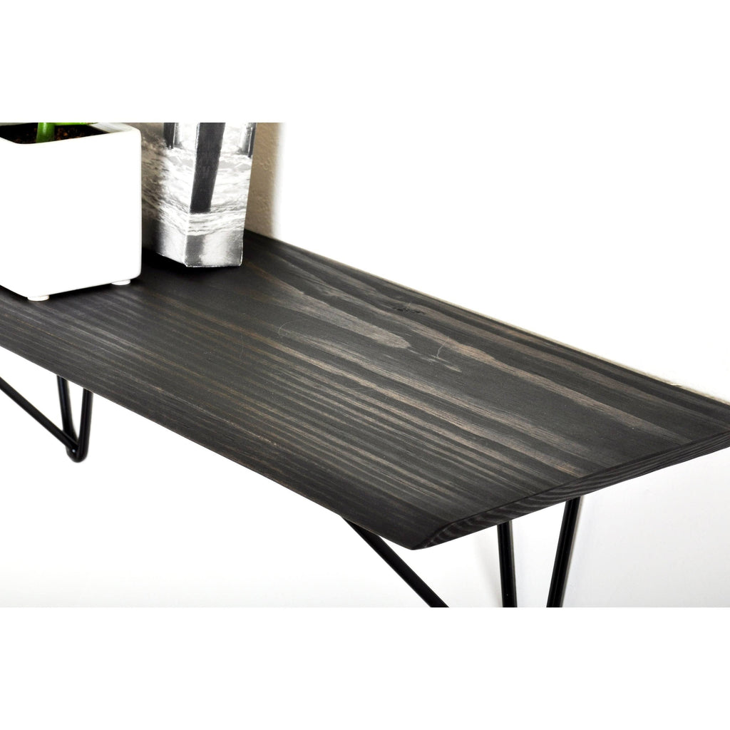 Dark Brown Wood Bracket Shelf F622