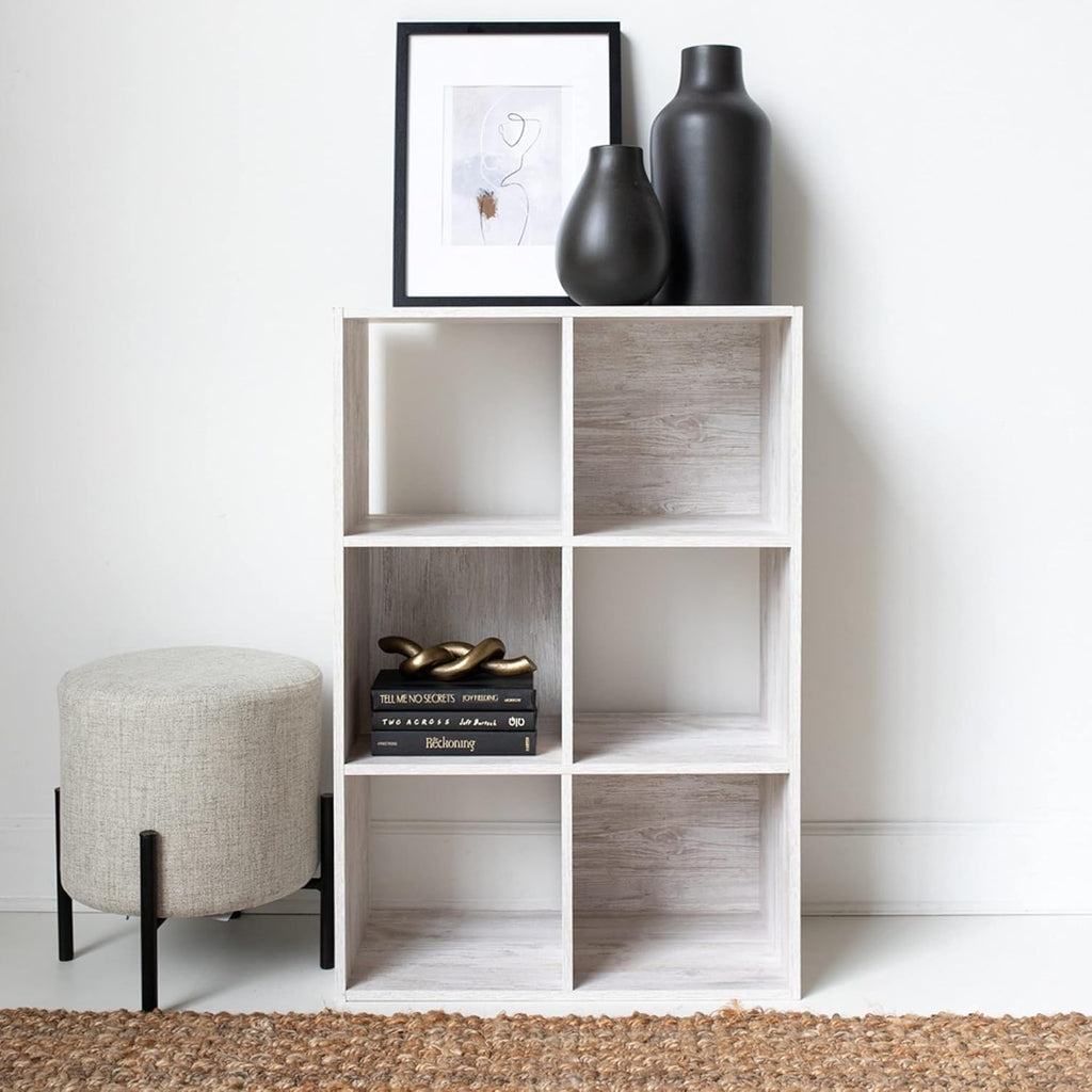 3 Cube Storage Organizer Bookcase, Natural Brown, Pack of 2 L64609