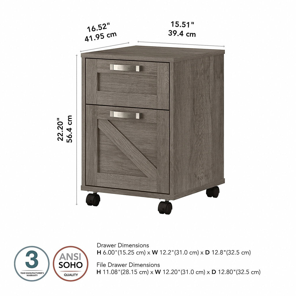 2 Drawer Mobile File Cabinet W1281