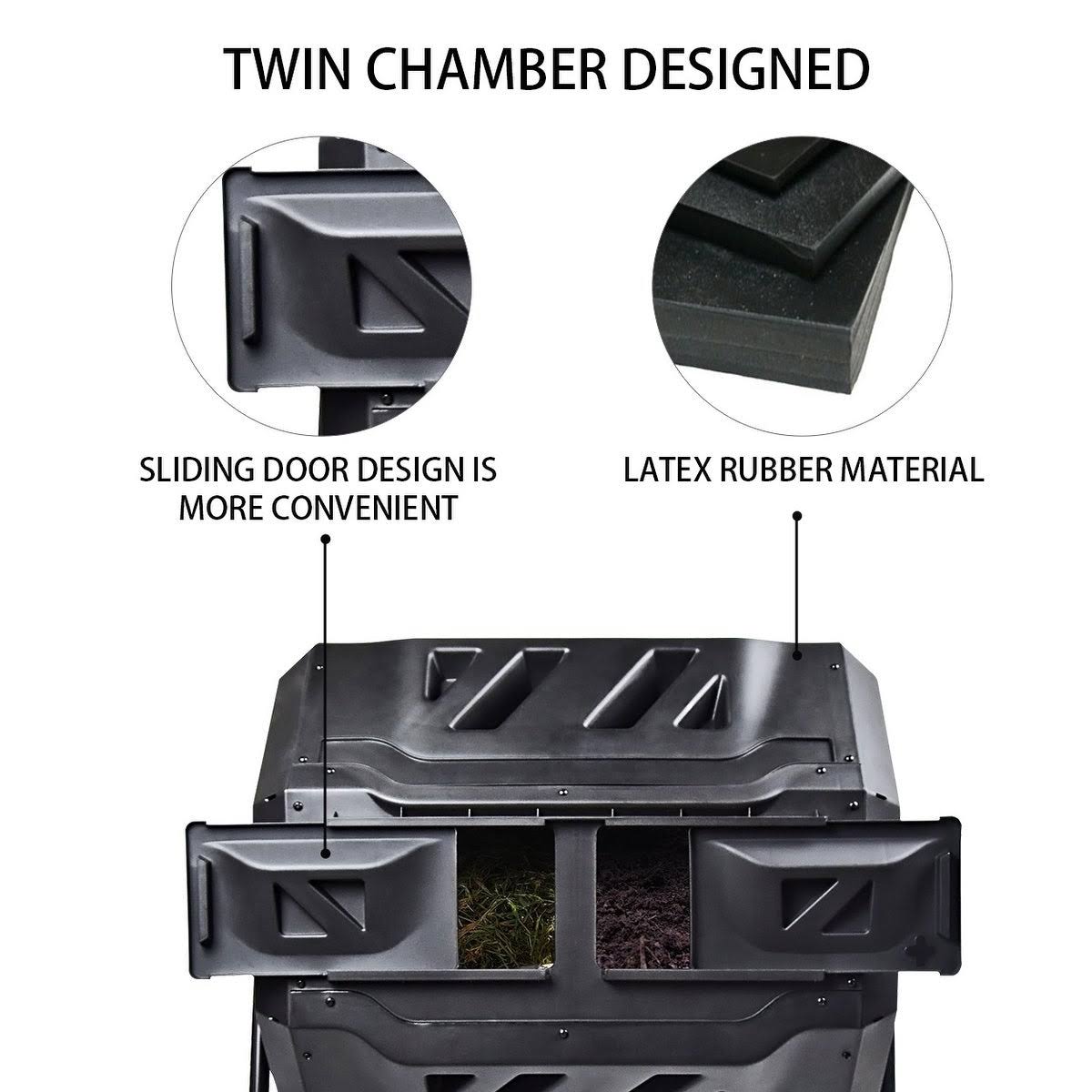 42 Gallon 2-Chamber Tumbling Composter C6672