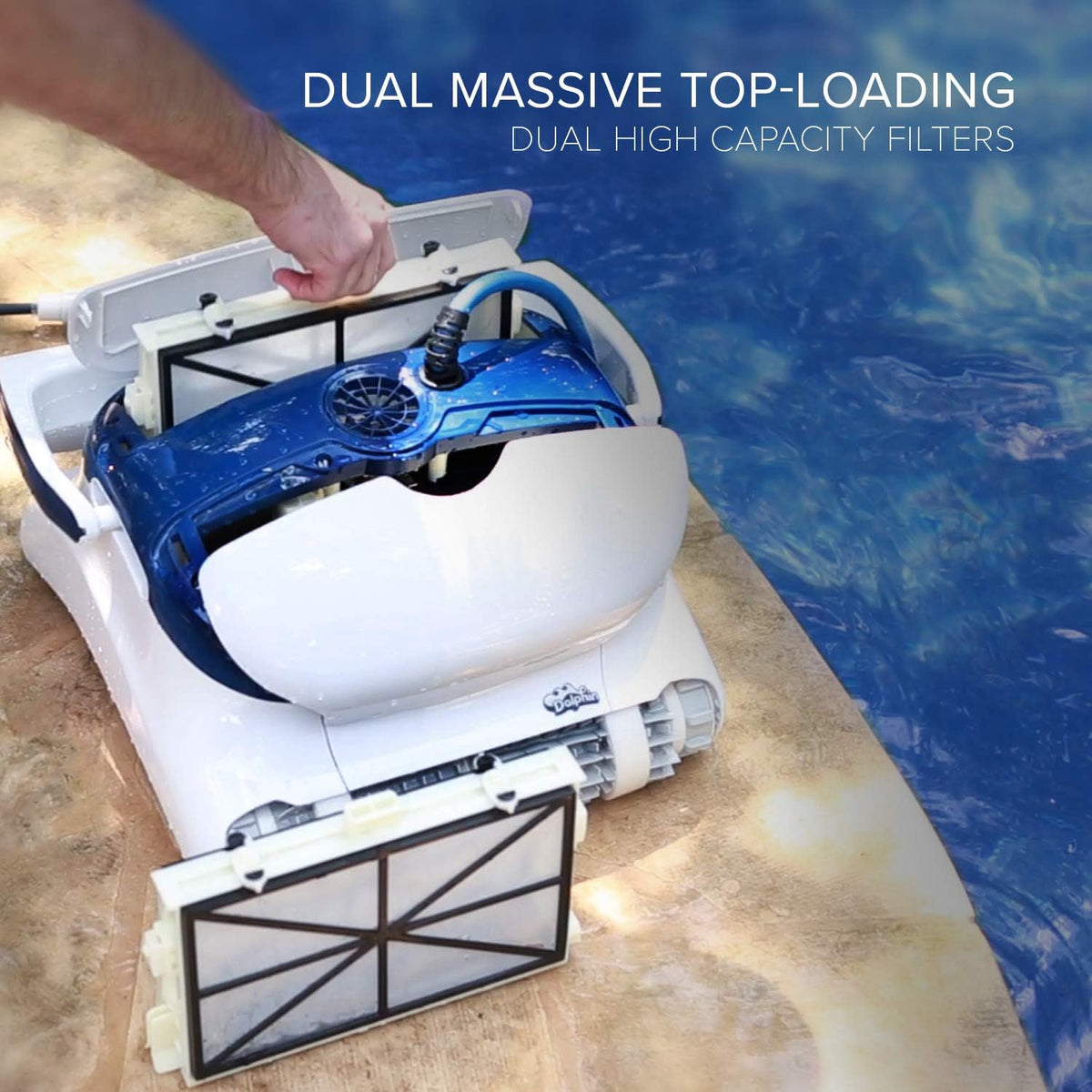 Robotic Pool Cleaner with Bluetooth and Top-Load Cartridge Filters T877