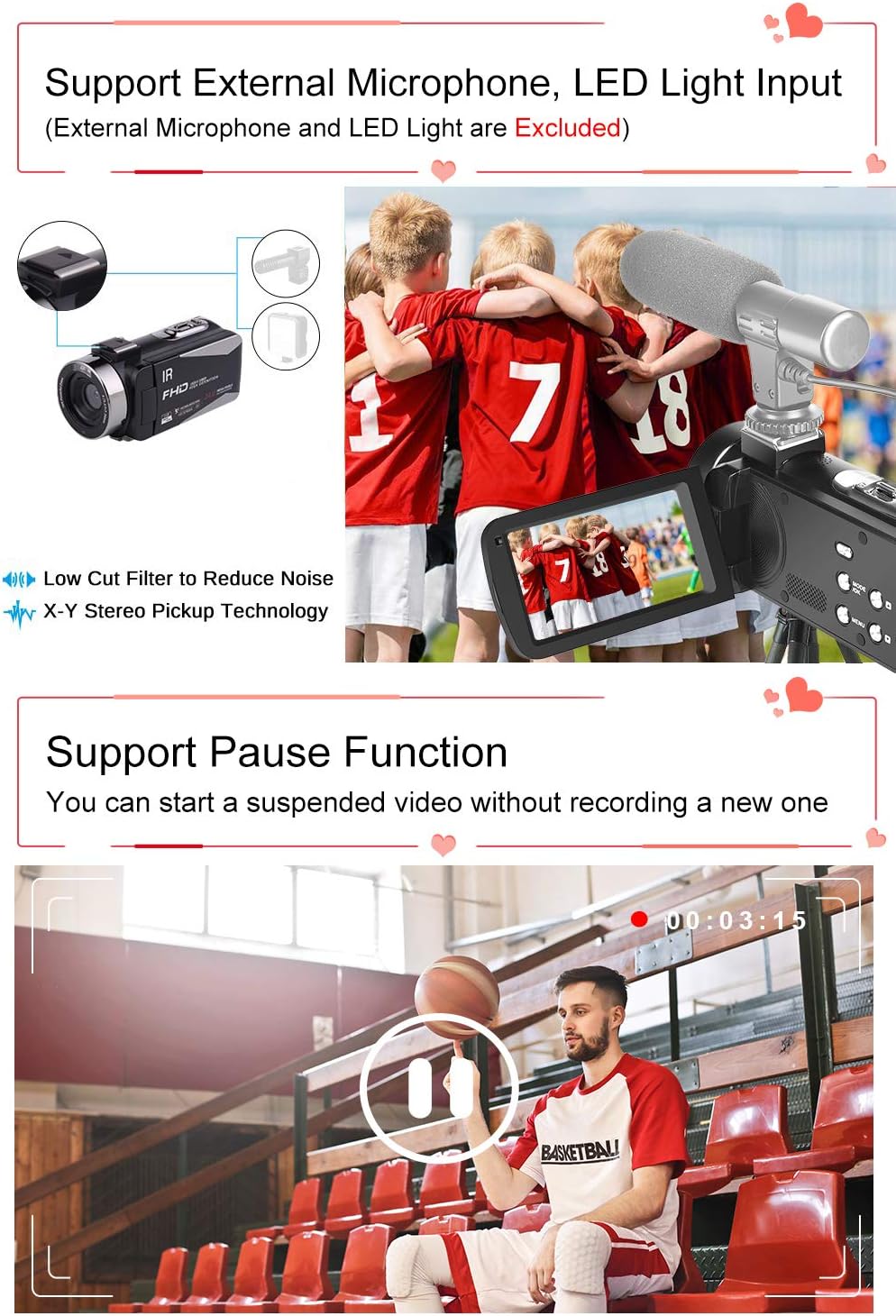 Full HD 1080P 24.0 MP Video Camera with 3 LCD Screen S177