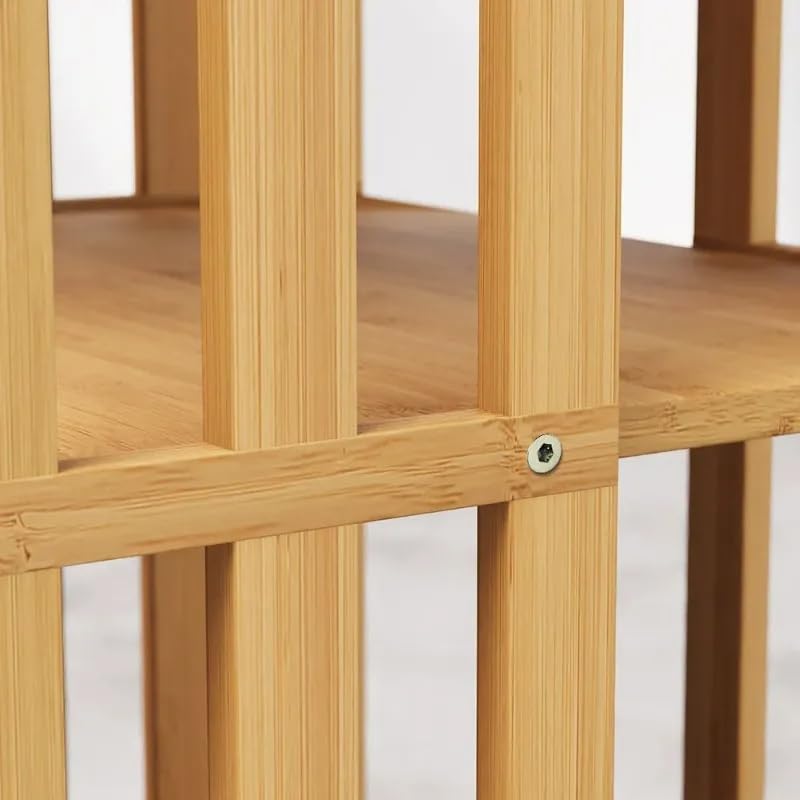 Walnut 6 Tier Bamboo Rotating Bookshelf M2504