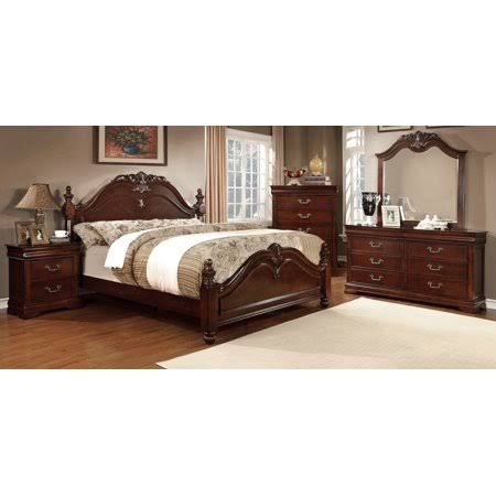 Queen Cherry Traditional Bed Y270862