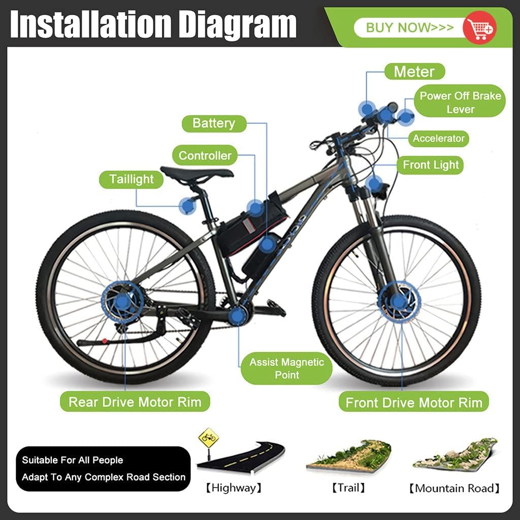 48V 500W 26 Front Wheel Electric Bicycle Motor Kit H297