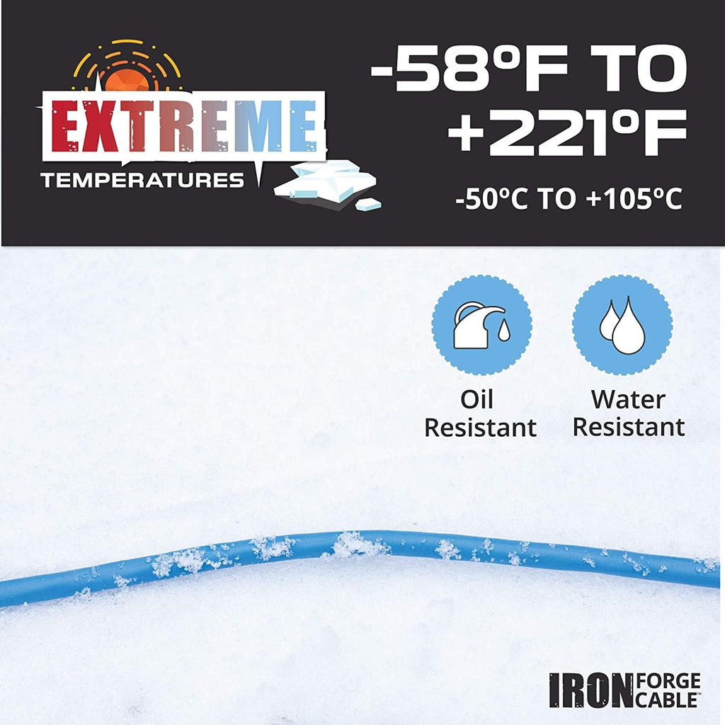 100 Ft All Weather Extension Cord with 3 Electrical Power Outlets, 16/3 SJEOW Lighted Outdoor Cable J78288