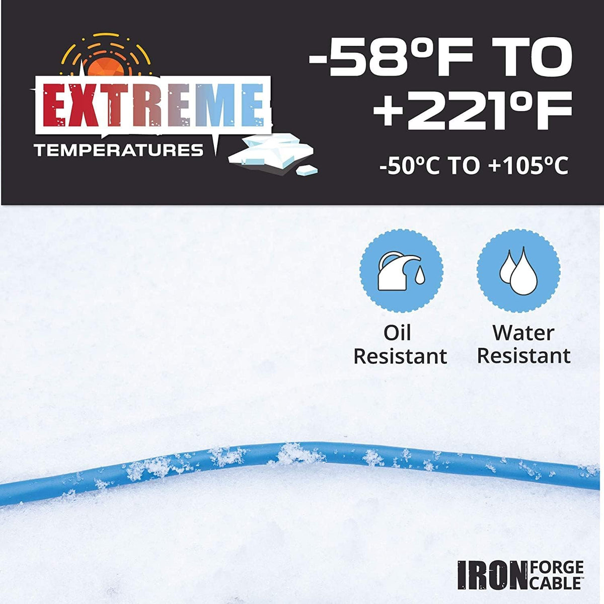 100 Ft All Weather Extension Cord with 3 Electrical Power Outlets, 16/3 SJEOW Lighted Outdoor Cable J78288