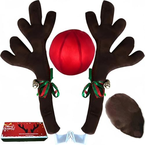 Christmas Car Reindeer Antlers Decoration Kit with Jingle Bells Z459