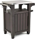 40 Gallon Portable Outdoor Grilling Cart with Stainless Steel Tabletop and Cabinet T20950
