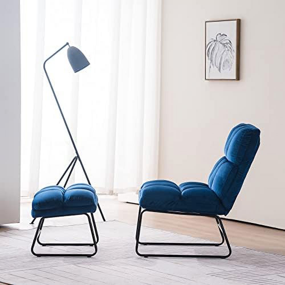 Dark Grey Velvet Accent Chair with Ottoman R5600