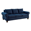Navy Wood and Fabric Sofa C7330