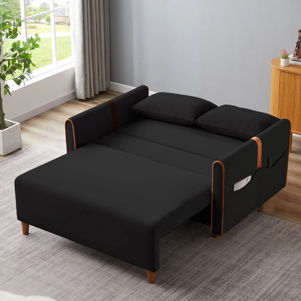 Velvet Convertible Sleeper Sofa Bed V448845