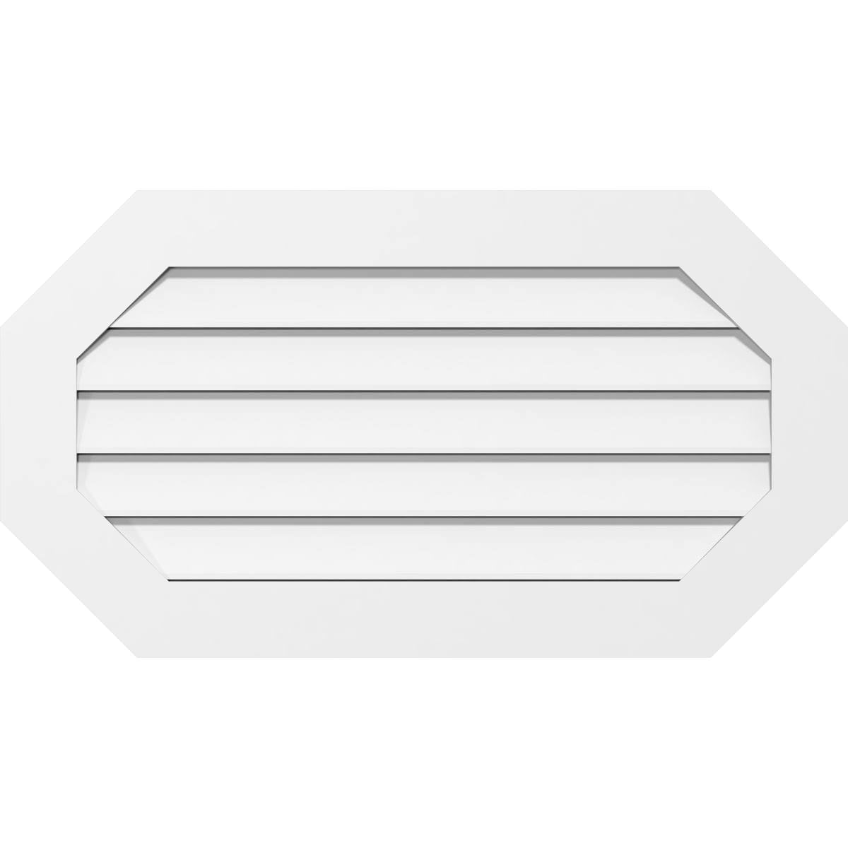 PVC Horizontal Elongated Octagon Gable Vent Q64339