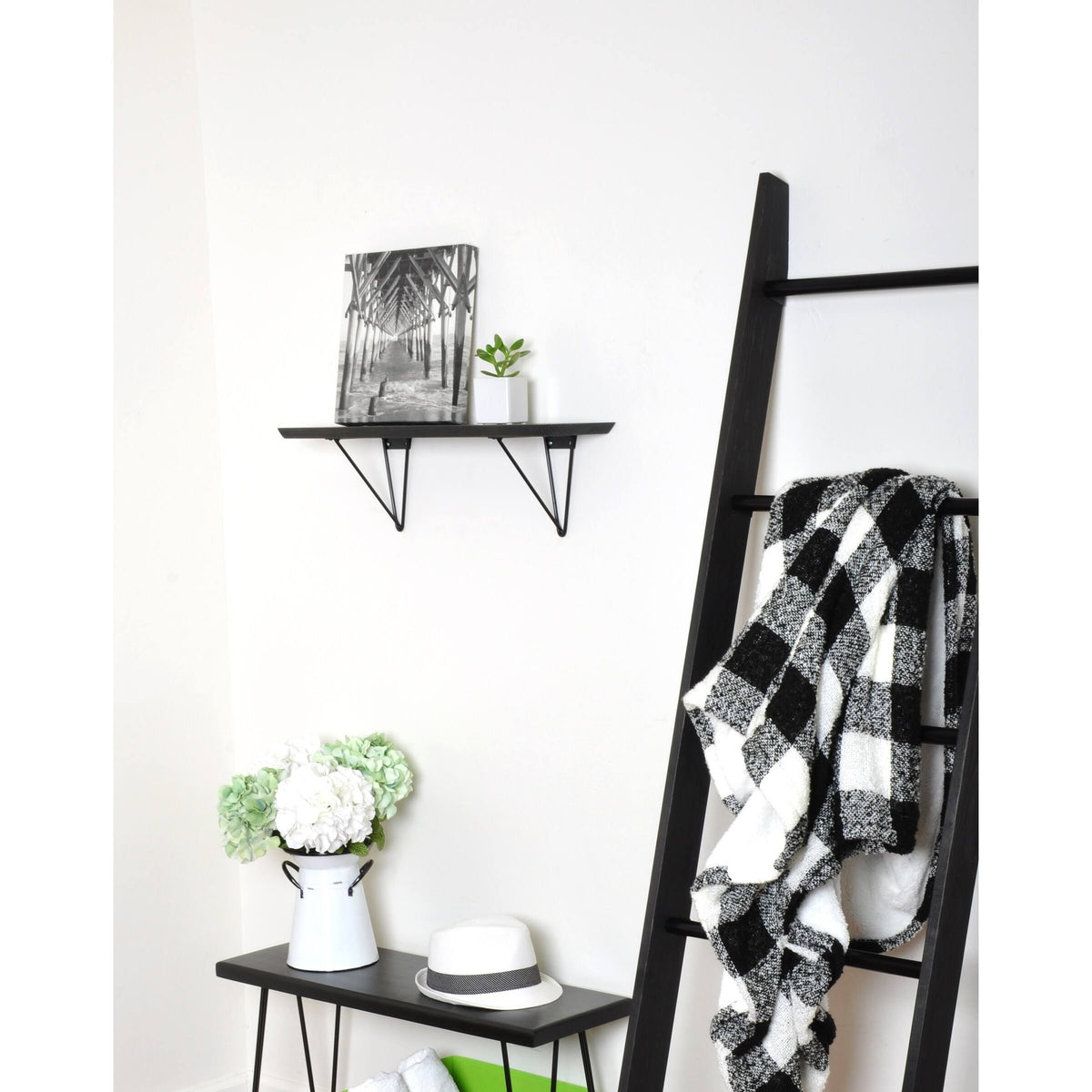 Dark Brown Wood Bracket Shelf F622
