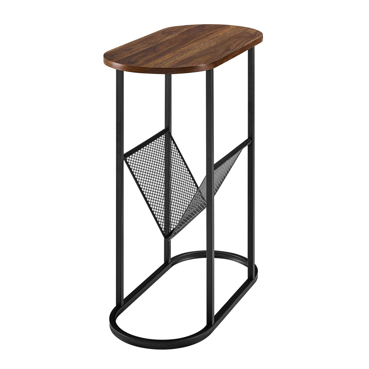 Dark Walnut Side Table with Magazine Rack N31297
