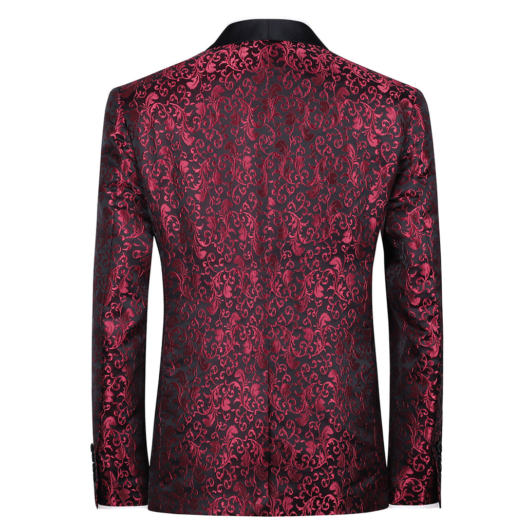 Floral Blazer with Notched Lapel J12796