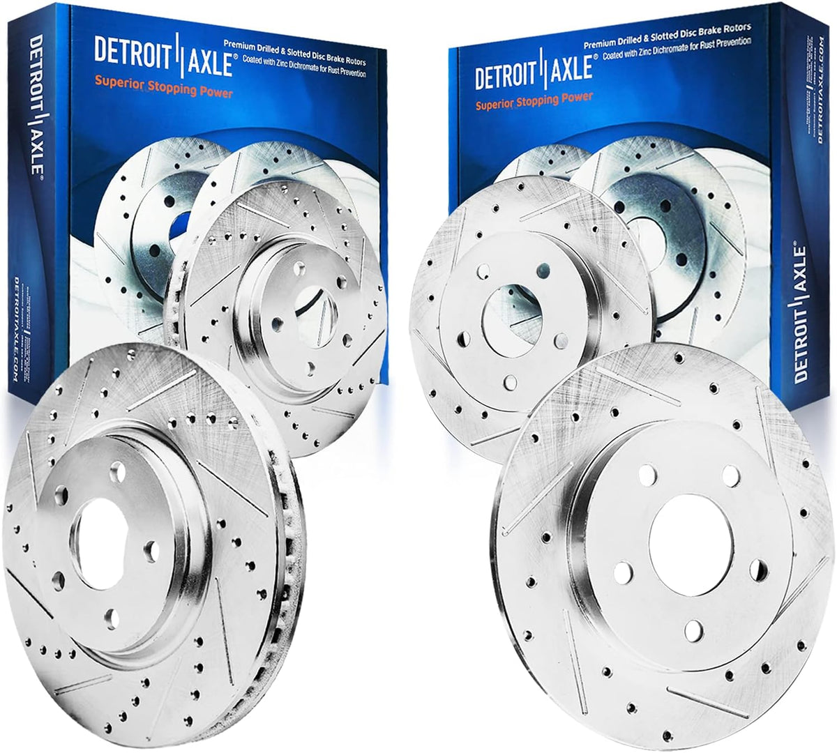 282mm 4pc Front Rear Drilled & Slotted Brake Rotors G99499