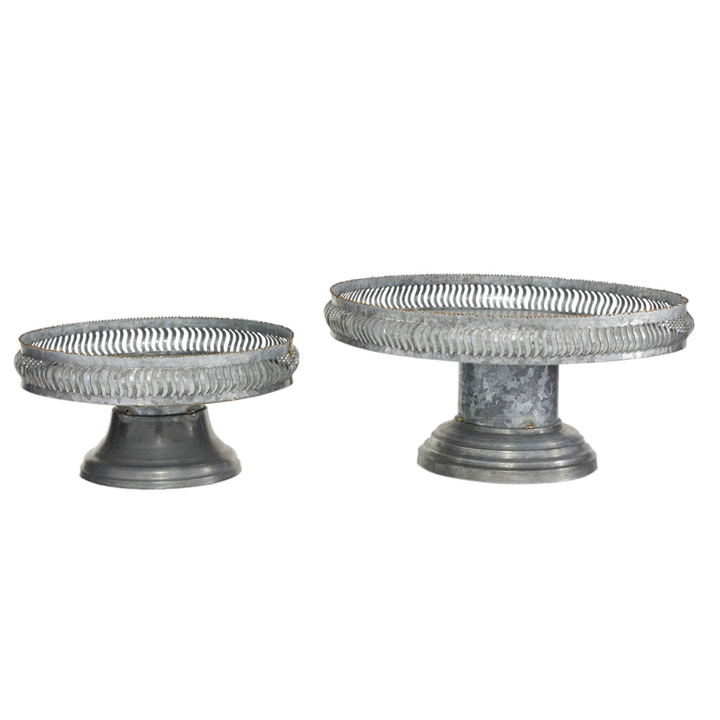 Round Gold Metal Set of 2 Cake Stand P392
