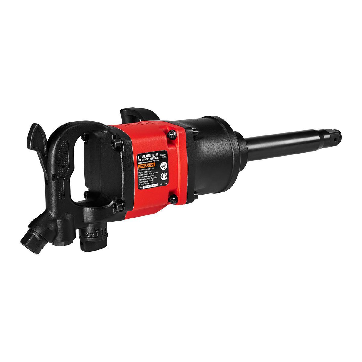 1 in. D-Handle Aluminum Air Impact Wrench, 8 in. Extended Anvil, 2500 ft. lbs., Red J280216