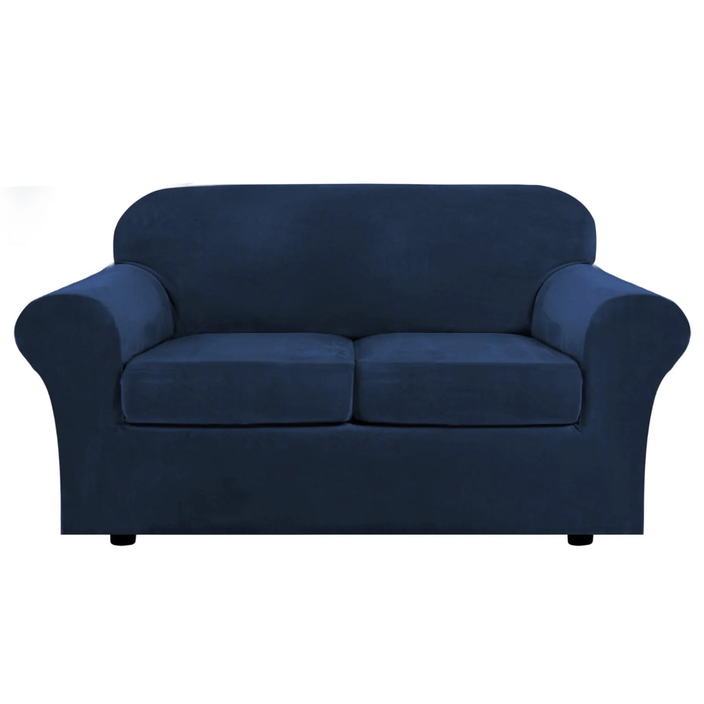 Navy Blue Stretch Velvet Sofa Slipcover S60760