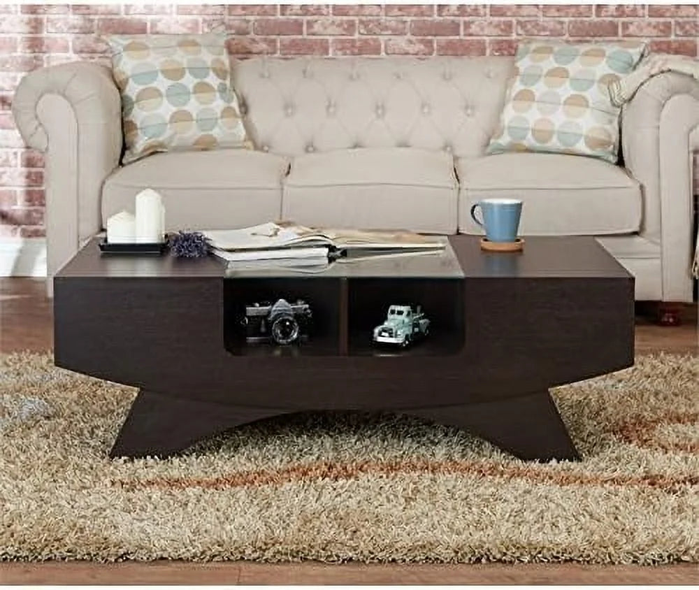 Wooden Glass Top Coffee Table L585