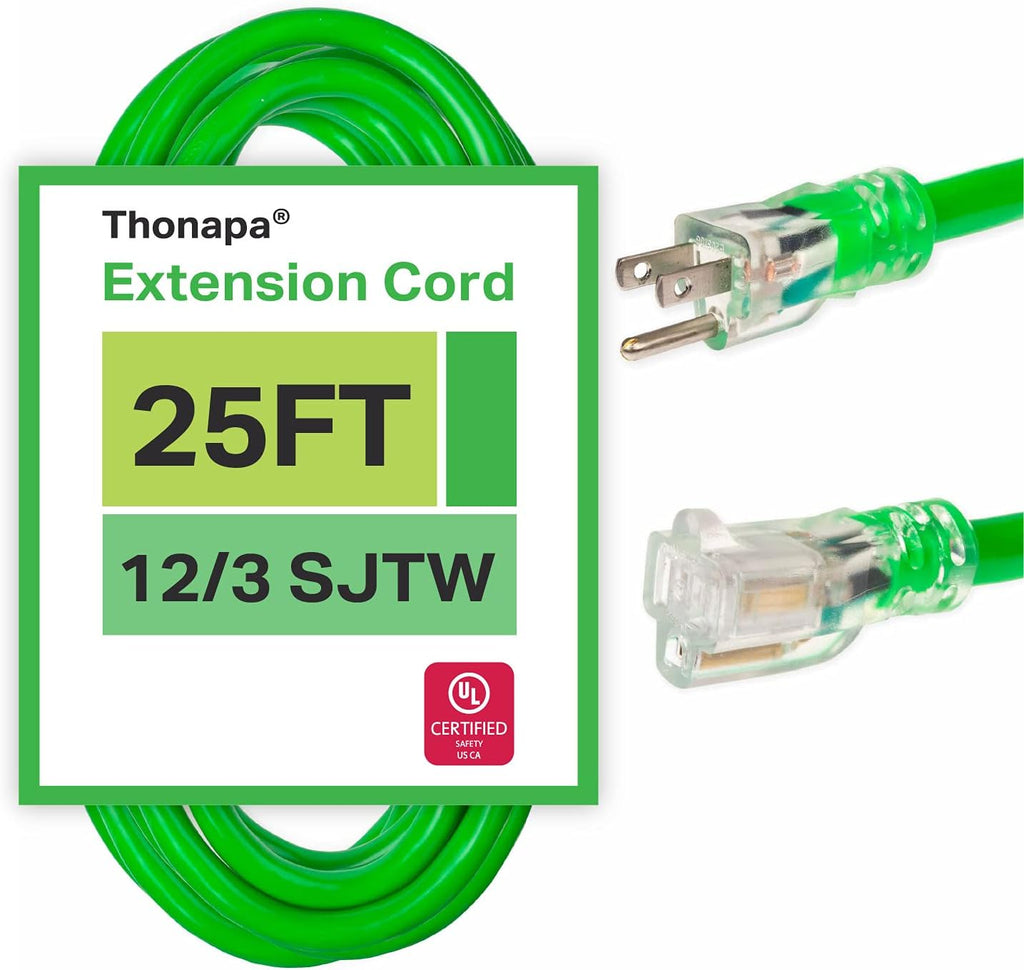 50 Foot Outdoor Extension Cords 12/3 Heavy Duty Yellow C961