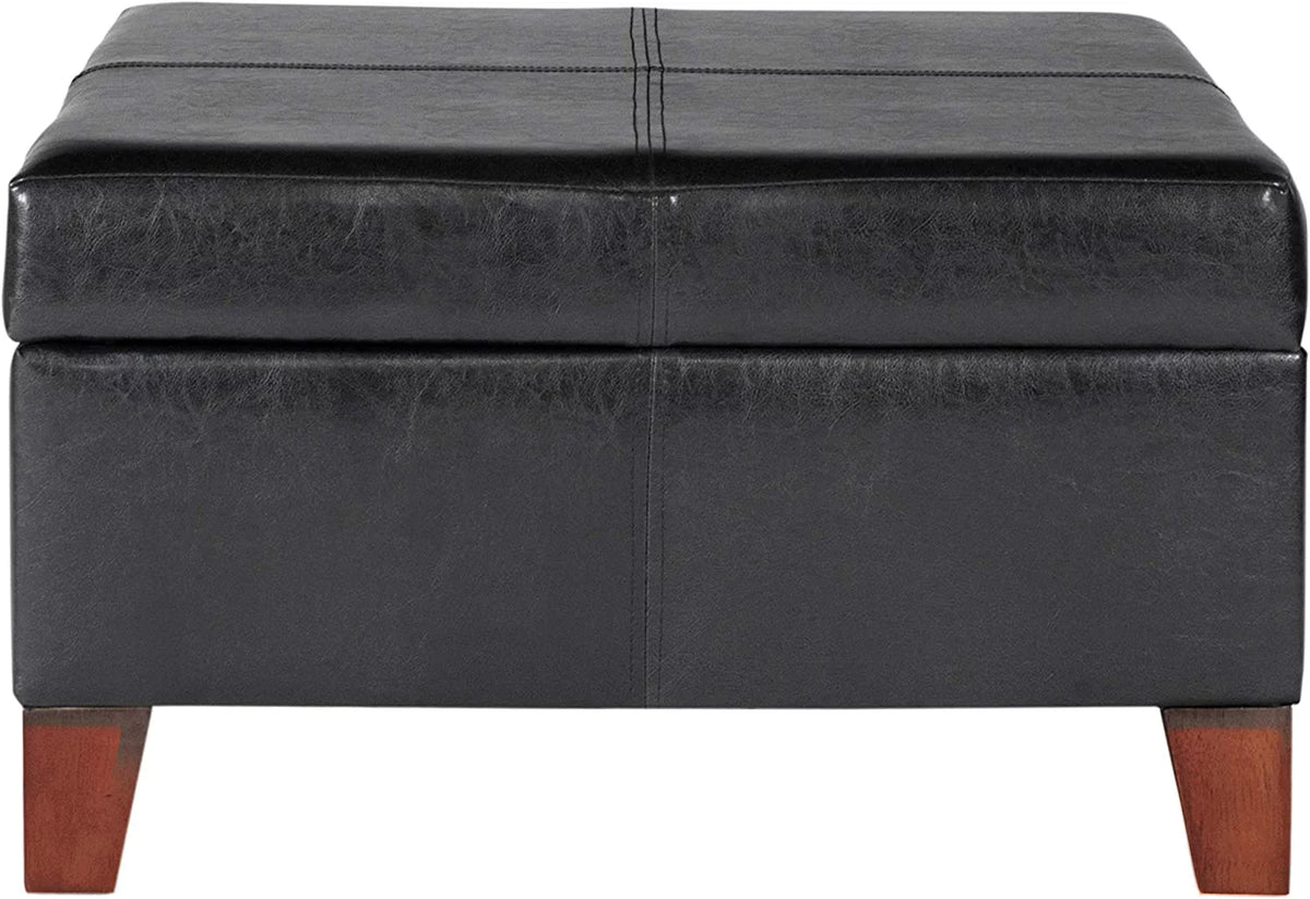 Large Faux Leather Square Storage Ottoman N304