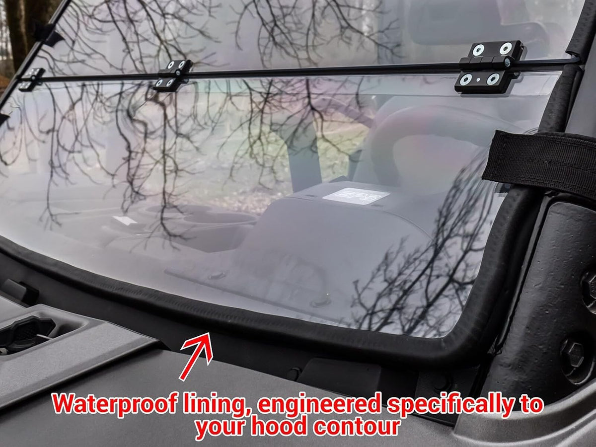 Flip Down Front Windshield, 1/4" Polycarbonate L2395
